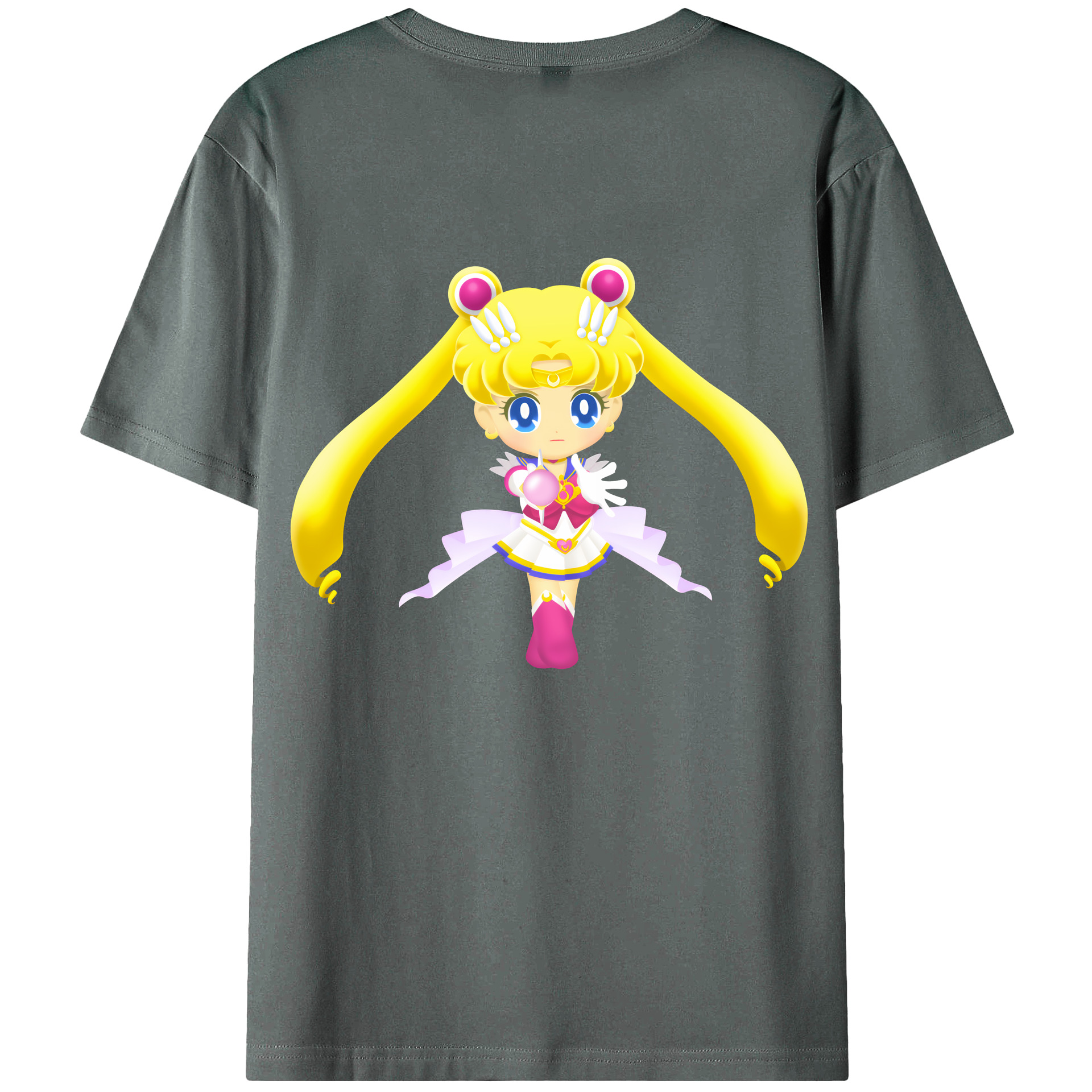 （画像用） 美少女戦士セーラームーン 月野 うさぎ つきの うさぎ Sailor Moon Tsukino Usagi 綿100％ メンズ半袖Tシャツ（バックプリント） 通気性
